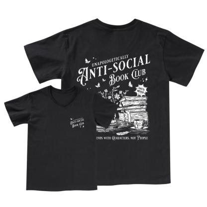 Pagewings Anti-social Book Club Comfort Colors Shirt V-neck T-shirt