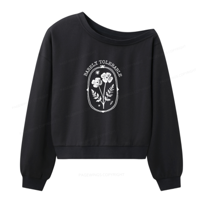 Pagewings Vintage Floral Women Off Shoulder Sweatshirt