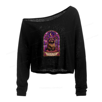 Pagewings Sci Fi Bookish Slouchy Long Sleeve Off Shoulder T-shirt