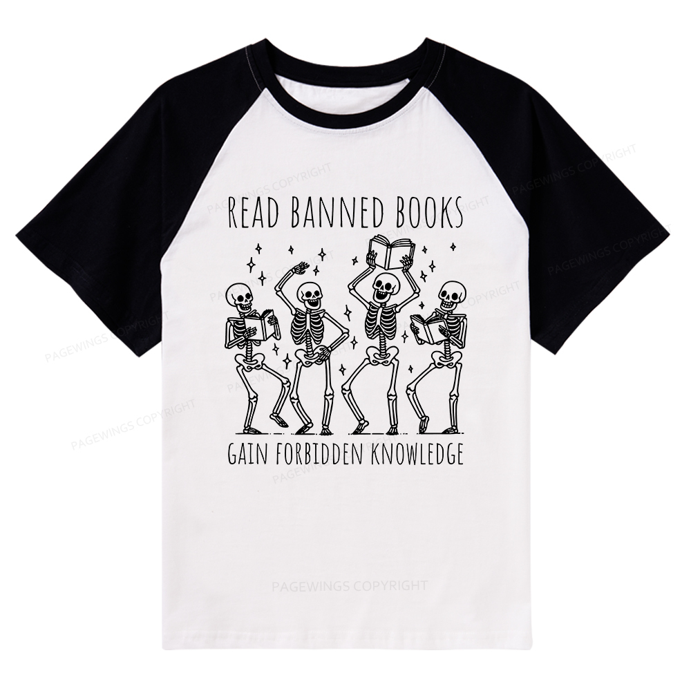 Pagewings Reading Books Tee Book Lover Gift Raglan T-shirt