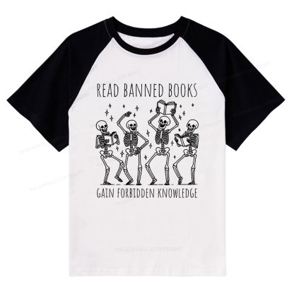 Pagewings Reading Books Tee Book Lover Gift Raglan T-shirt