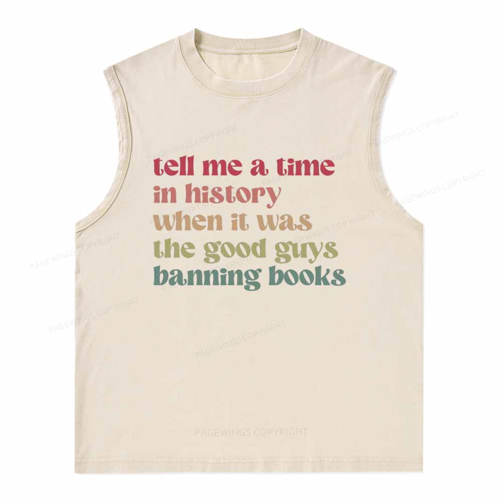 Pagewings Tell Me a Time in History Unisex Washed Tank Top