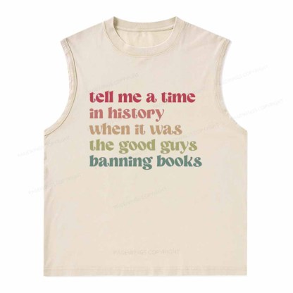 Pagewings Tell Me a Time in History Unisex Washed Tank Top