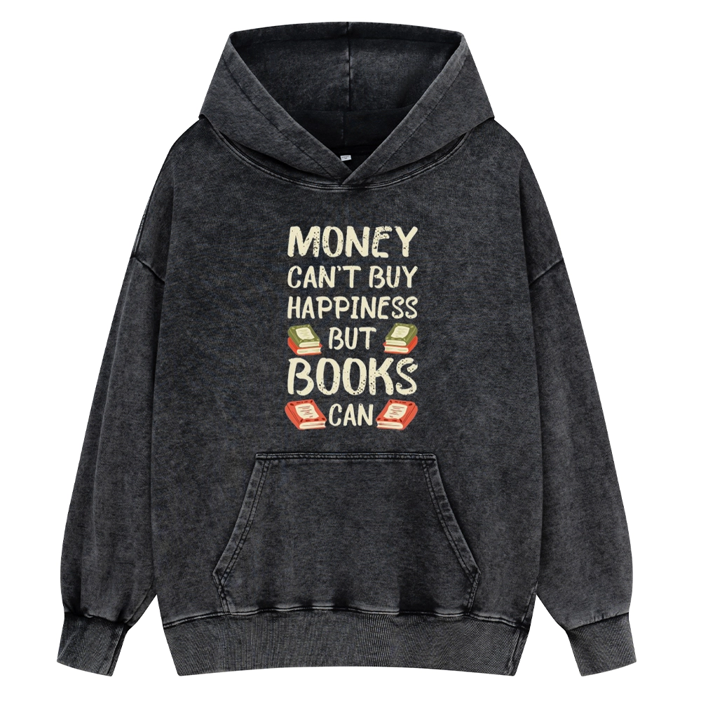 Pagewings Money Can't Buy Happiness But Books Can Unisex Washed Hoodie