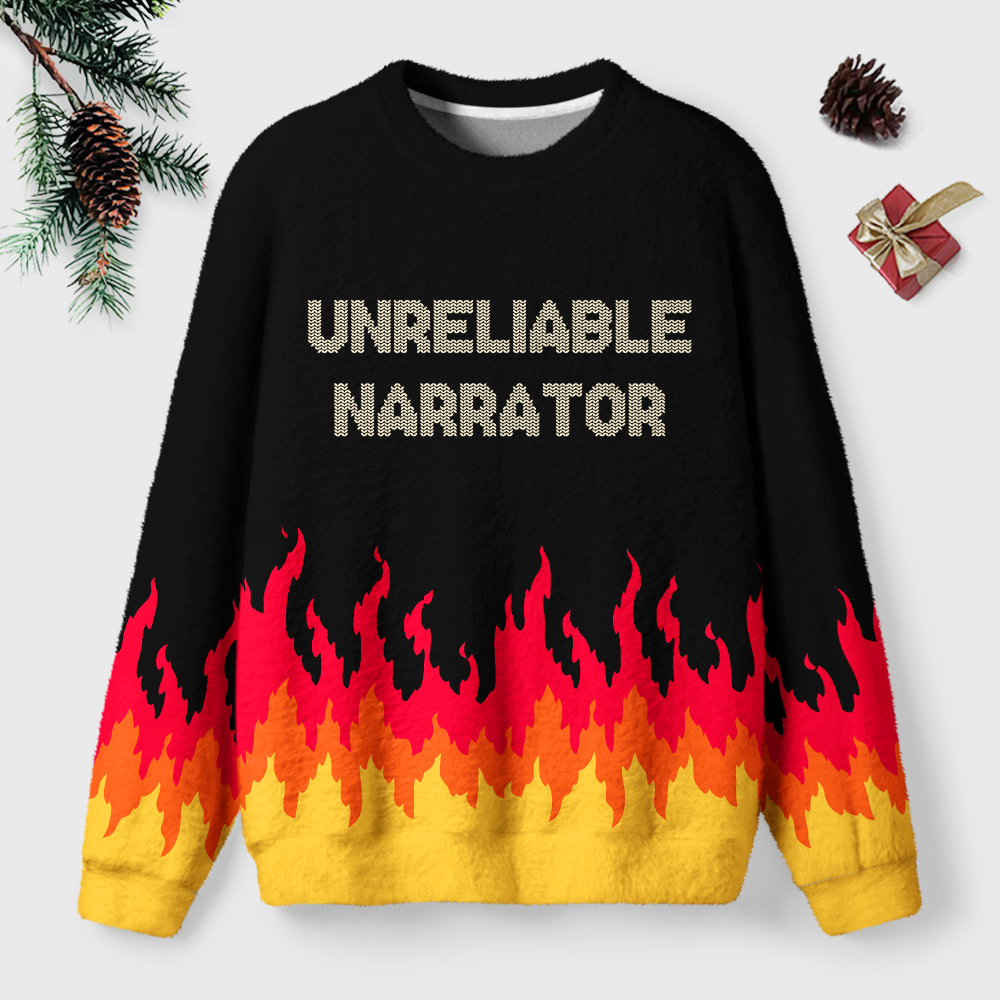 Pagewings Unreliable Narrator Unisex Ugly Light Knit Sweatshirt