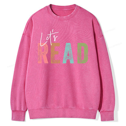 Pagewings Let's Read Unisex Washed Sweatshirt