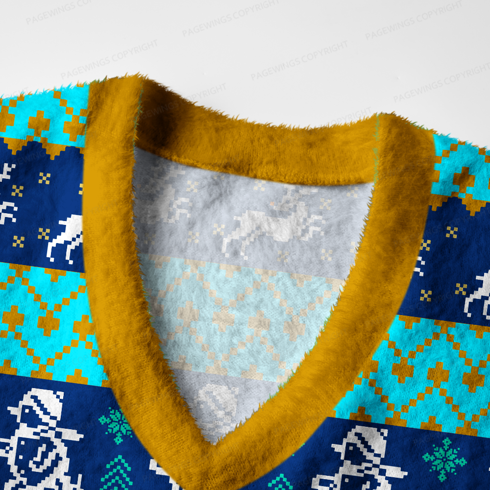 Pagewings Sci-Fi Book Lover V-Neck Ugly Knit Vest