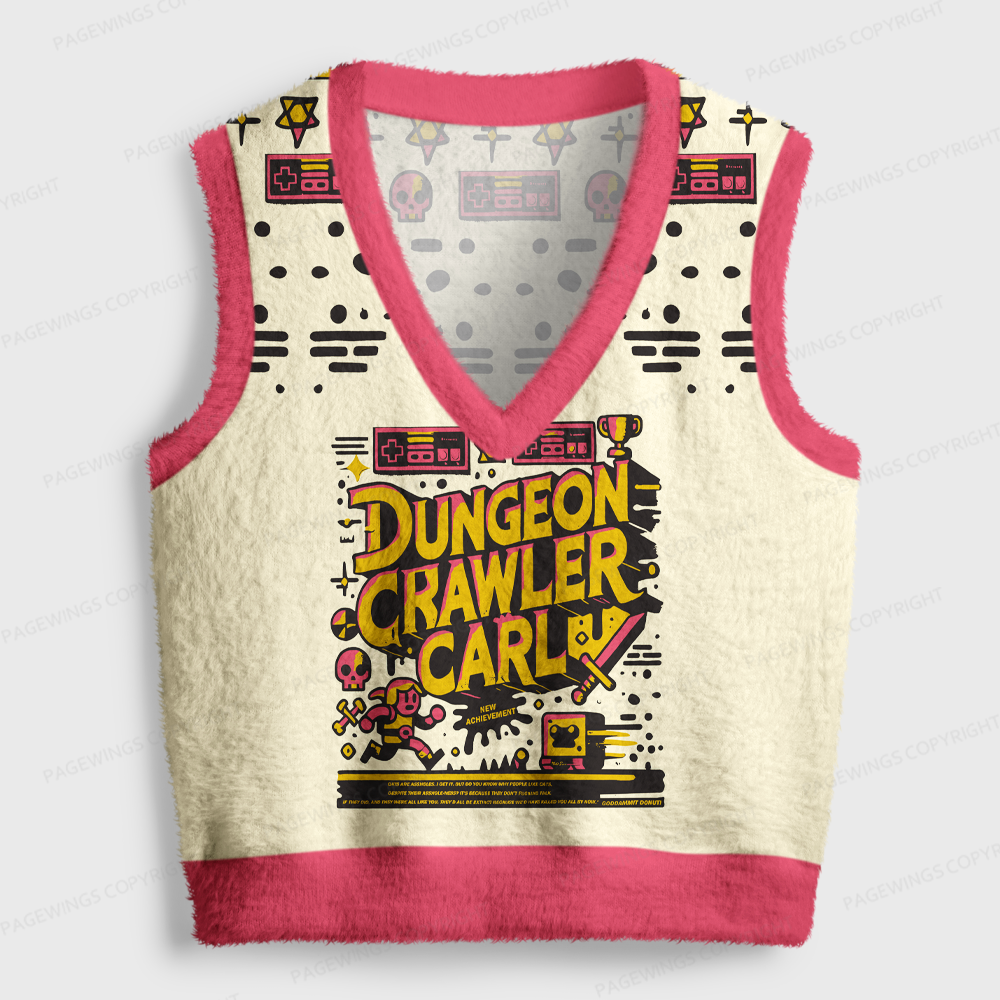 Pagewings Sci-Fi Book Lover V-Neck Ugly Knit Vest