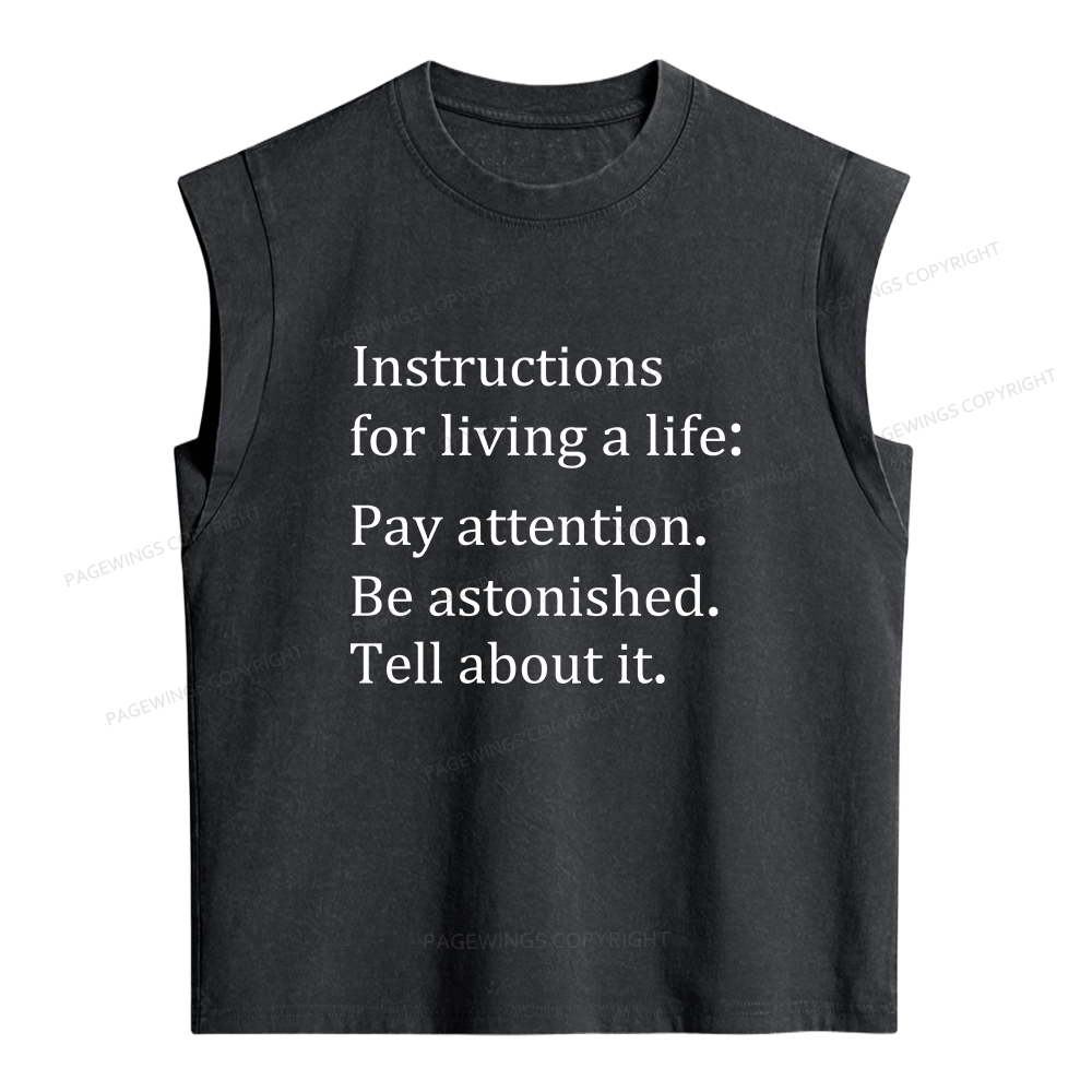 Pagewings Instructions for Living a Life Women's Washed Tank Top