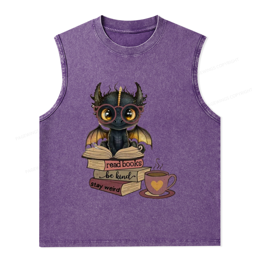 Pagewings Fourth Wing Dargon Unisex Washed Tank Top