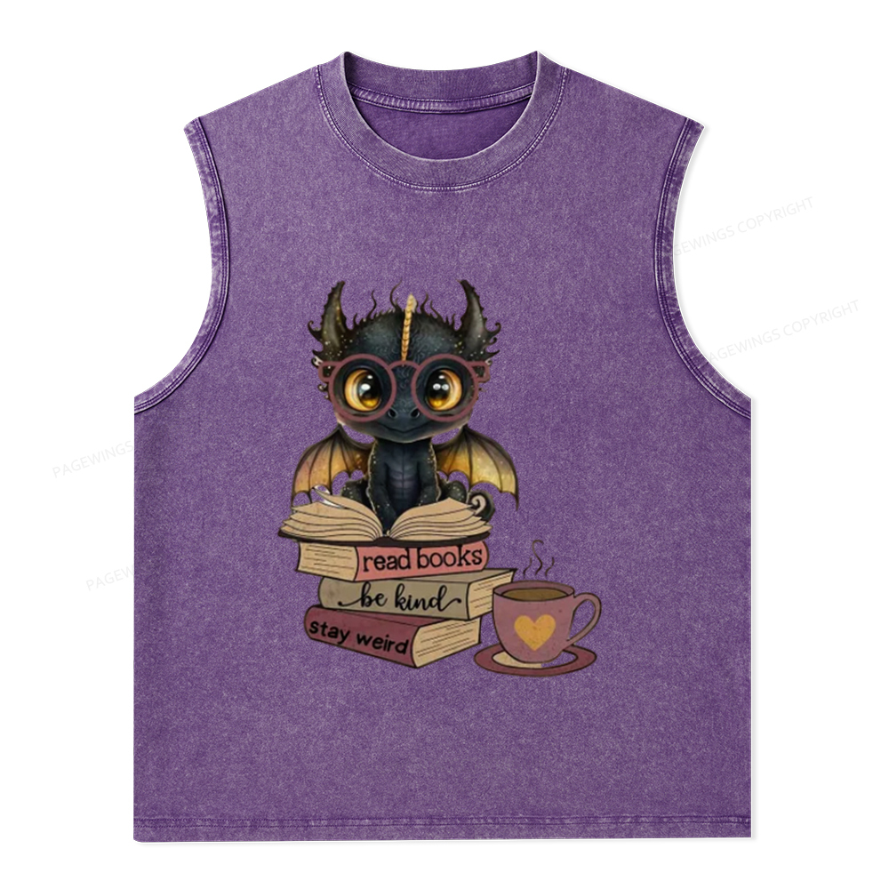 Pagewings Fourth Wing Dargon Unisex Washed Tank Top