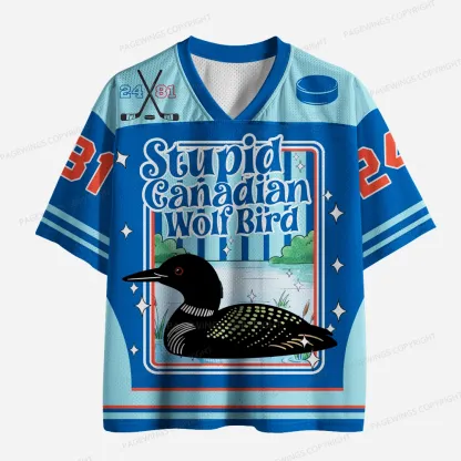 Pagewings Stupid Canadian Wolf Bird Unisex Mesh Jersey