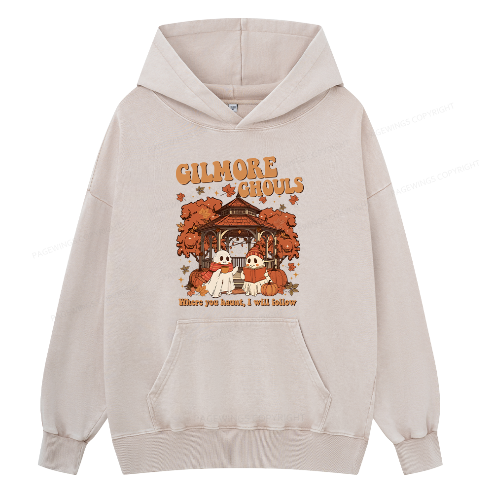 Pagewings Gilmore Ghouls Unisex Washed Hoodie