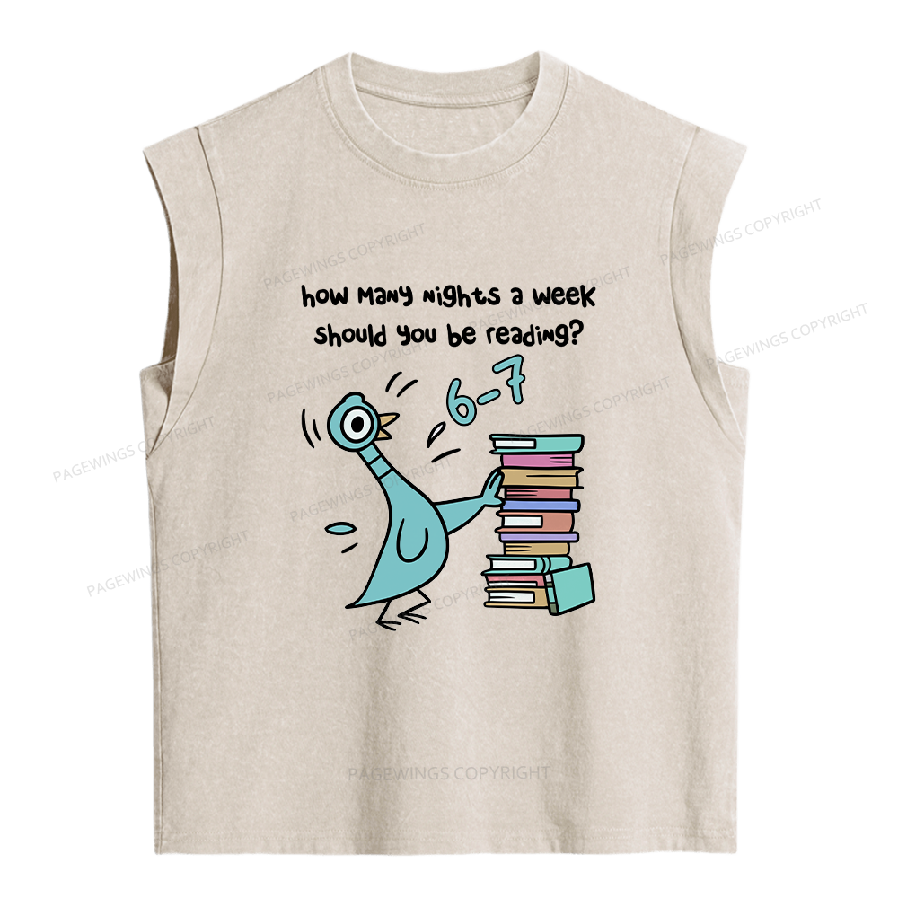 Pagewings Pigeon 6-7 Reading Women's Washed Tank Top