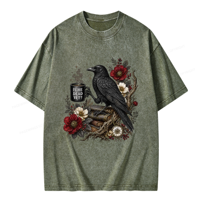 Pagewings Is He Dead Yet Unisex Washed T-shirt