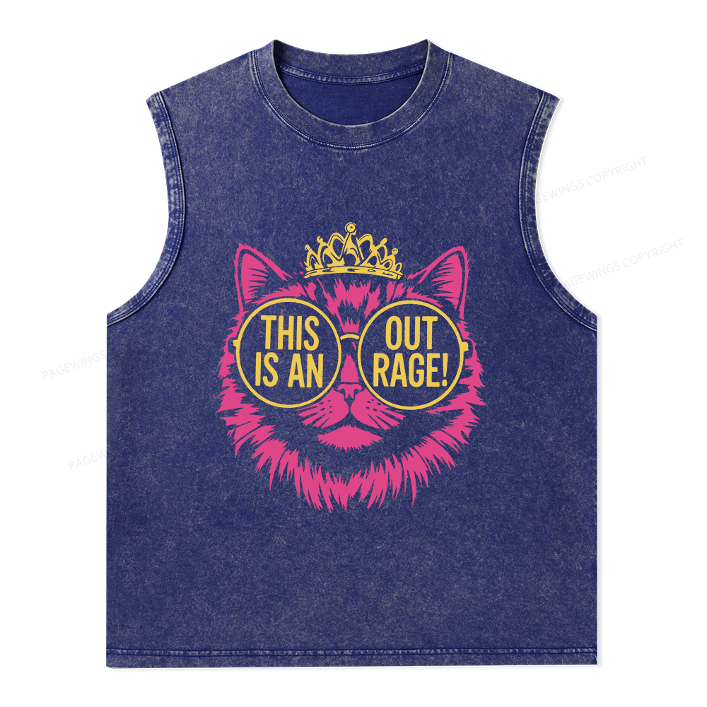 Pagewings This is an Outrage Unisex Washed Tank Top