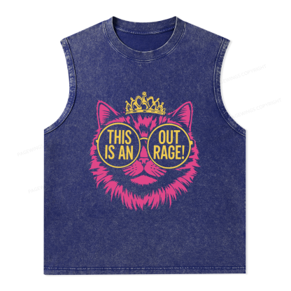 Pagewings This is an Outrage Unisex Washed Tank Top