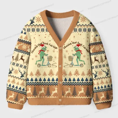 Pagewings Don’t Look For Logic In Breaking That Book Unisex Ugly Cardigan Sweaters