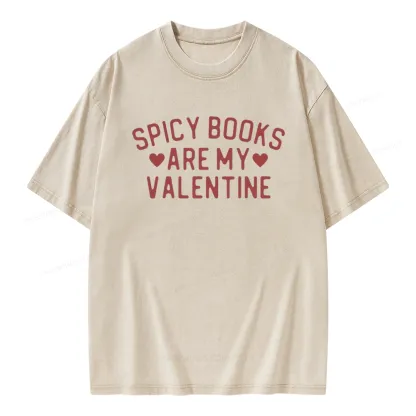 Pagewings Spicy Books Are My Valentine Unisex Washed T-shirt
