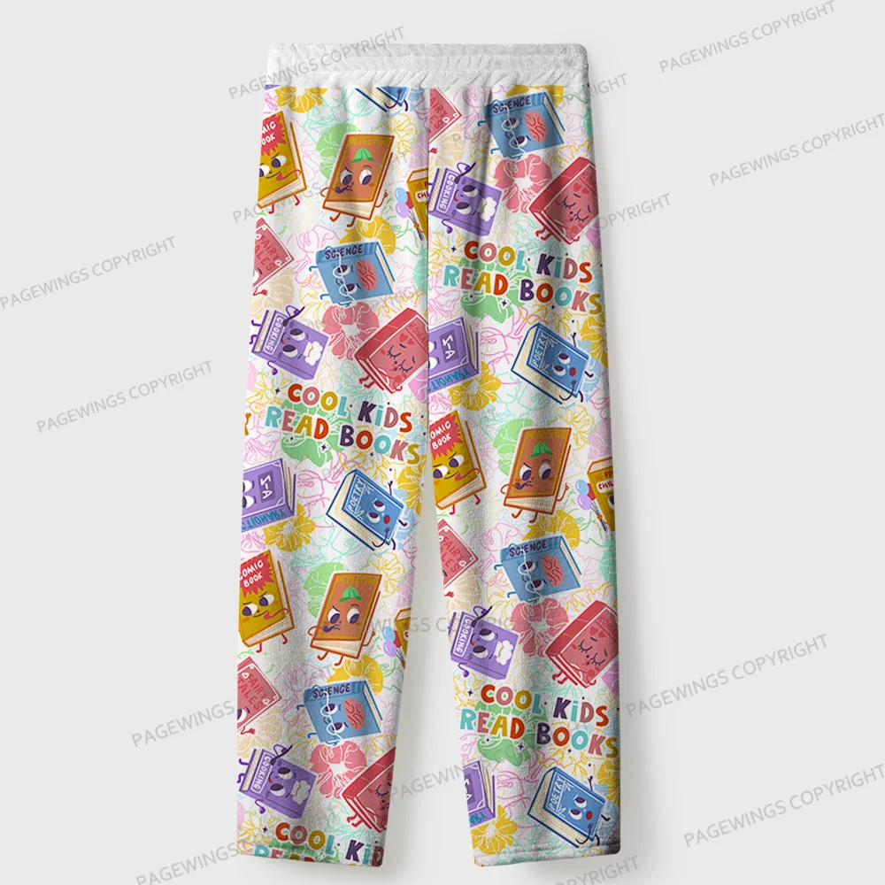 Pagewings Cool Kids Read Books Unisex Flannel Pajama Set