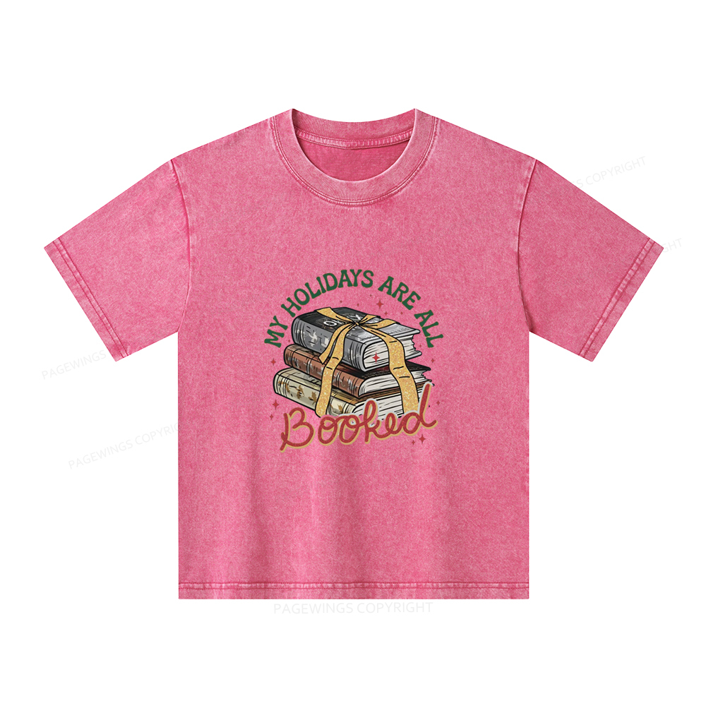 Pagewings My Holidays Are All Booked Unisex Kids Washed T-shirt