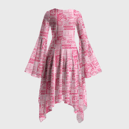 Pagewings Sci-Fi Book Lover Bell Sleeve Dress