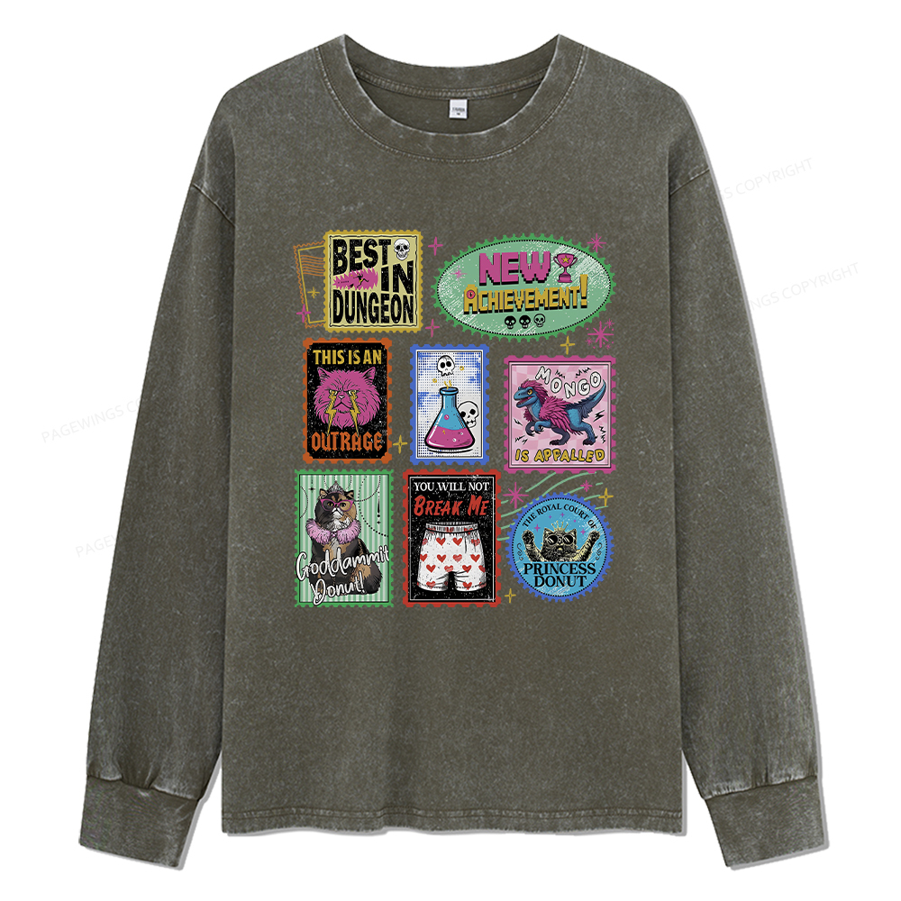 Pagewings New Achievement Unisex Washed Long Sleeve T-shirt