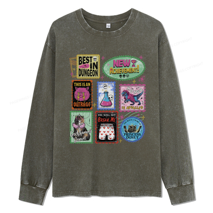 Pagewings New Achievement Unisex Washed Long Sleeve T-shirt