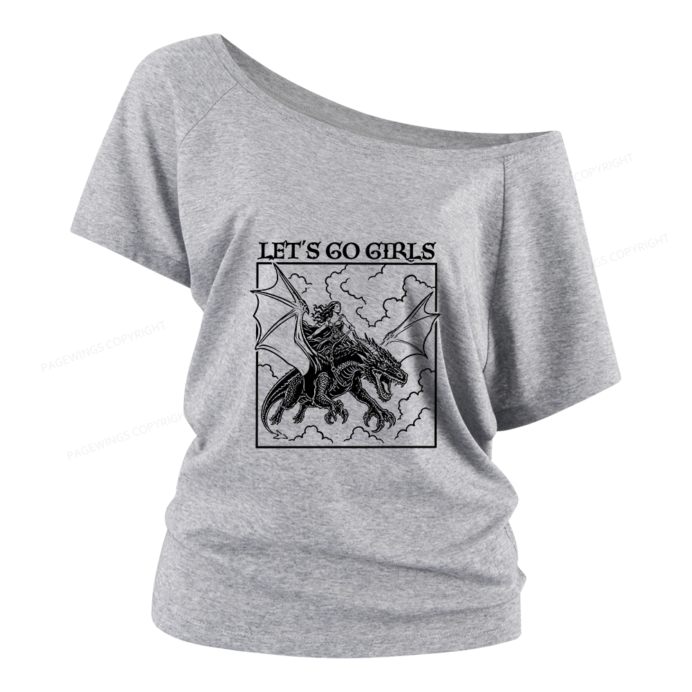 Pagewing Let's Go Girls Women Off Shoulder T-shirts