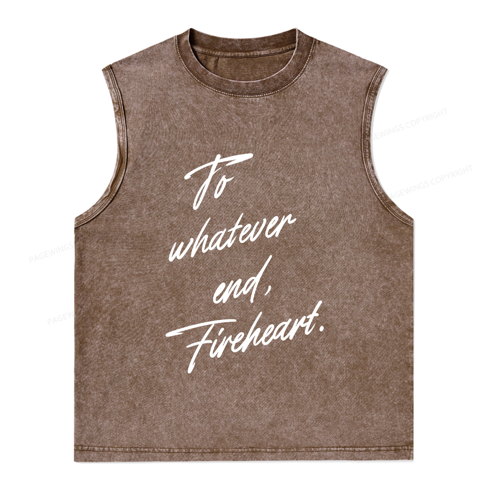Pagewings To Whatever End Fireheart Unisex Washed Tank Top