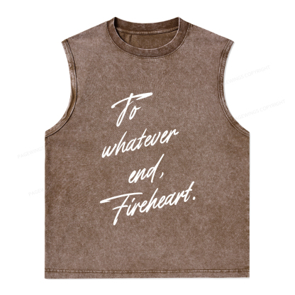 Pagewings To Whatever End Fireheart Unisex Washed Tank Top