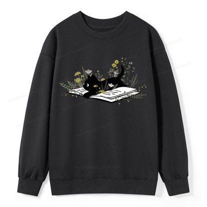 Pagewings Cute Book Cat  Unisex Classic Sweatshirt