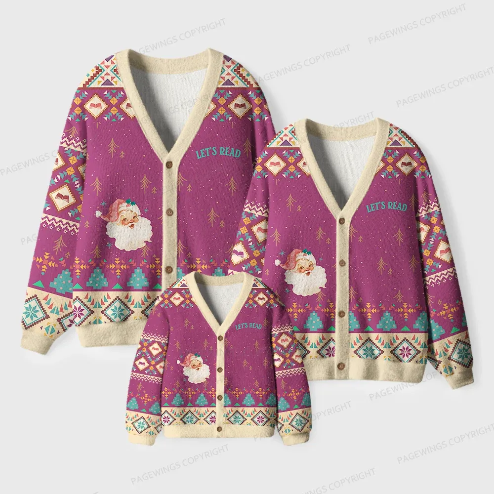 Pagewings Let's Read Unisex Ugly Cardigan Sweaters