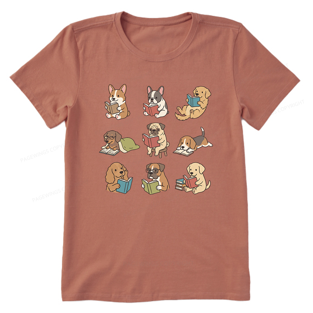 Pagewings Funny Dog Reading Unisex Classic T-shirt