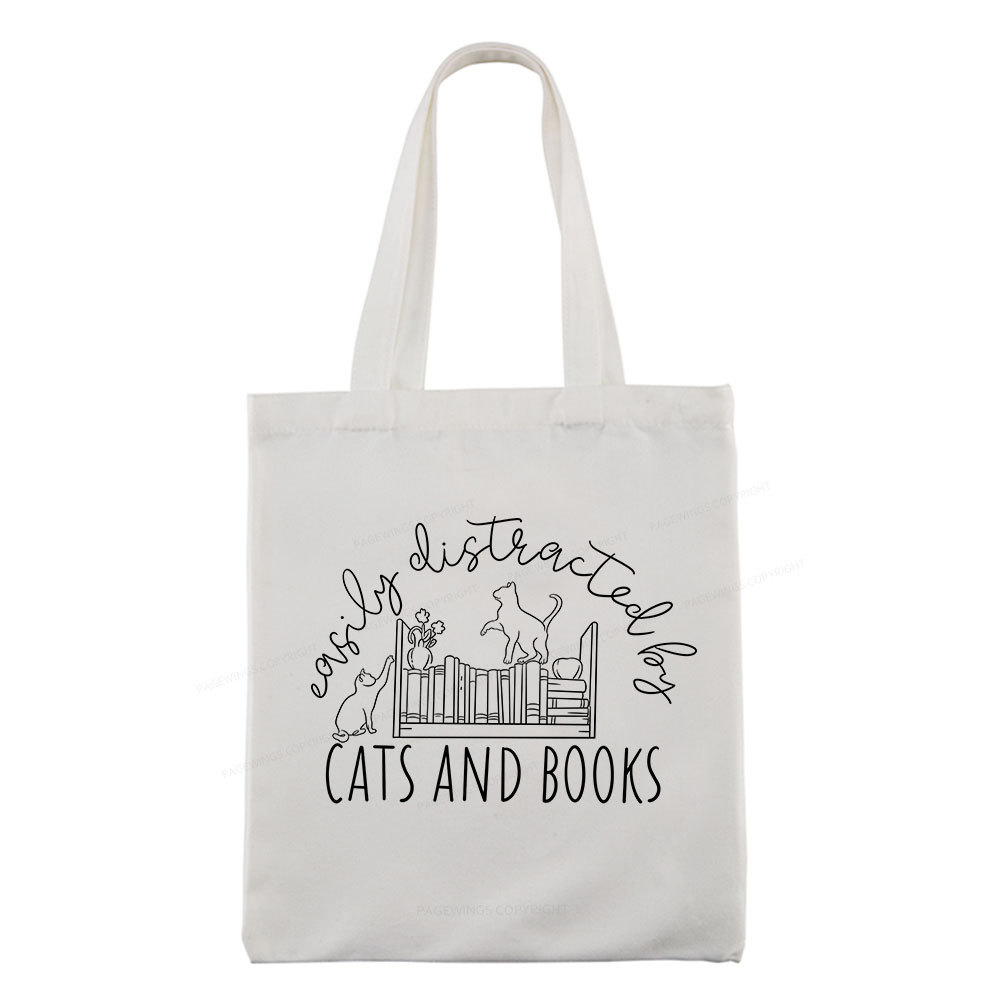 Pagewing Cute Cats And Books Tote Bag