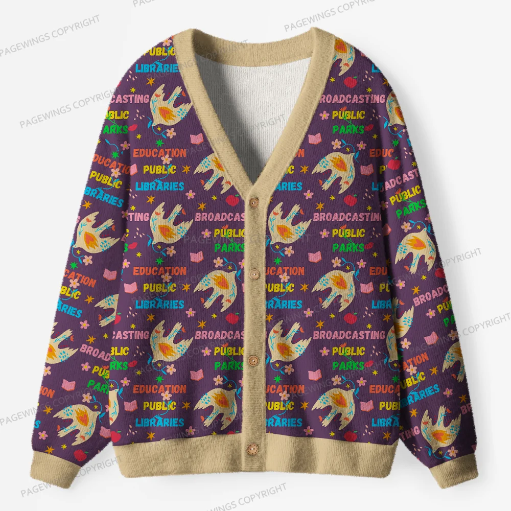 Pagewings Broadcasting Public Parks Unisex Ugly Cardigan Sweaters
