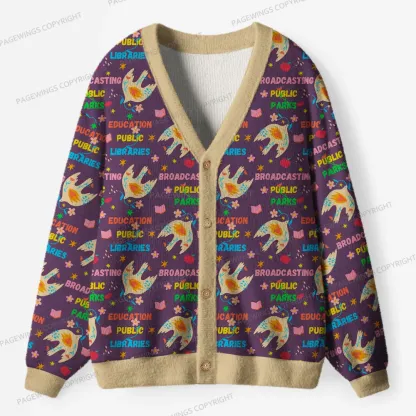 Pagewings Broadcasting Public Parks Unisex Ugly Cardigan Sweaters