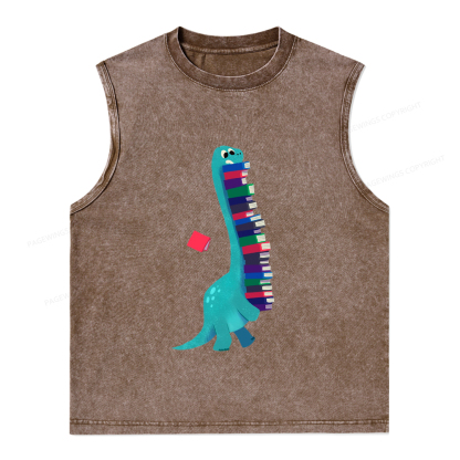 Pagewings Book Dinosaurs Unisex Washed Tank Top