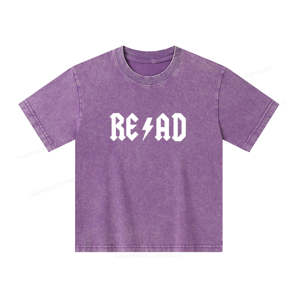 Pagewings Read Back In The Library "rock And Roll" Unisex Kids Washed T-shirt