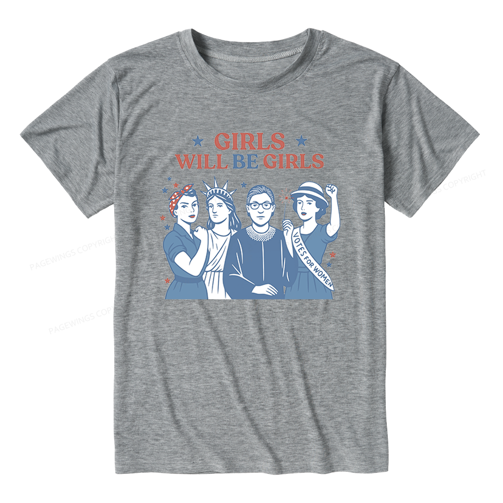 Pagewings Girls Will be Girls Unisex Heather T-Shirt