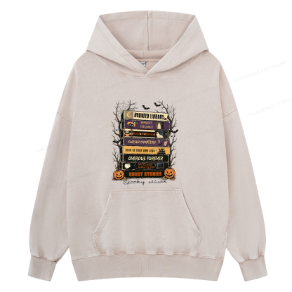 Pagewings Vintage Halloween Unisex Washed Hoodie