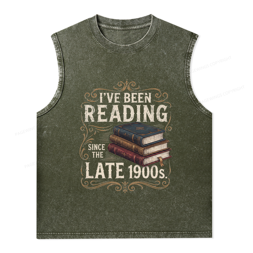Pagewings Vintage Reading Since Late 1900s Unisex Washed Tank Top