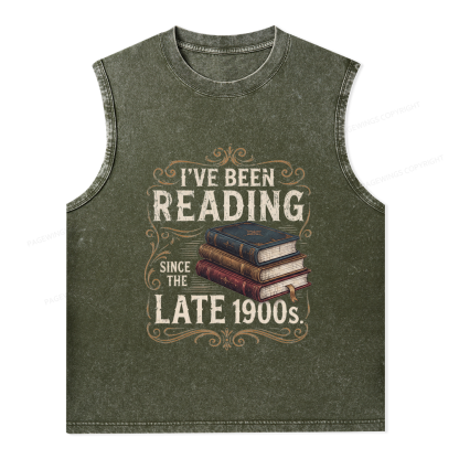 Pagewings Vintage Reading Since Late 1900s Unisex Washed Tank Top