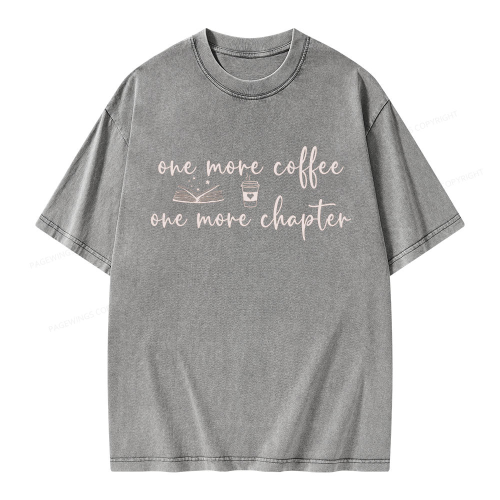 Pagewing Just One More Coffee and Books Unisex Washed T-shirt