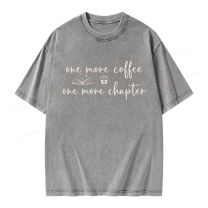 Pagewing Just One More Coffee and Books Unisex Washed T-shirt