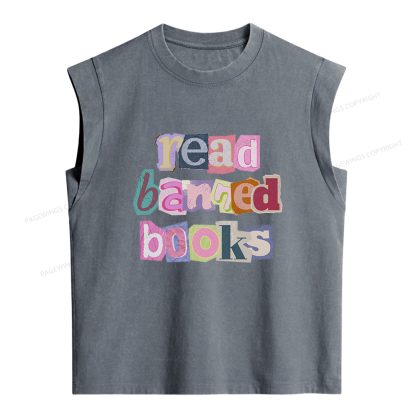 Pagewings Read Banned Books Women's Washed Tank Top