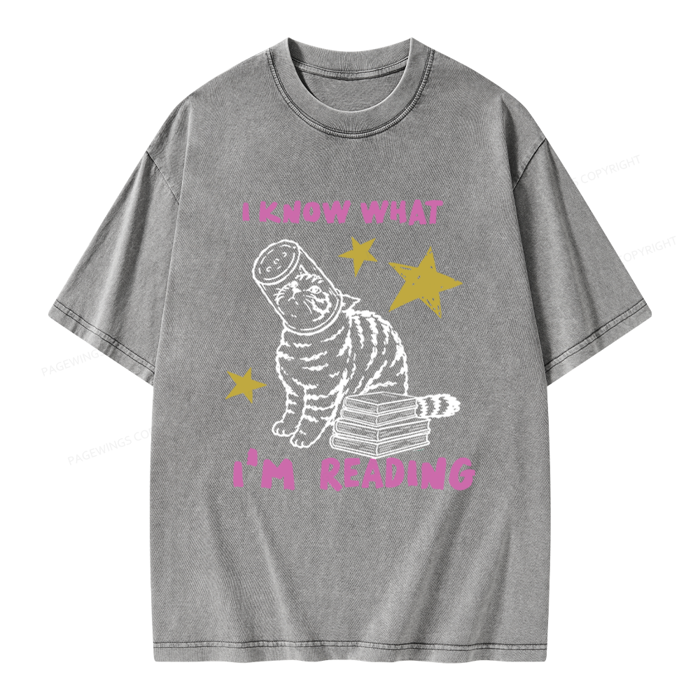 Pagewings I Know What I’m Reading Unisex Washed T-shirt