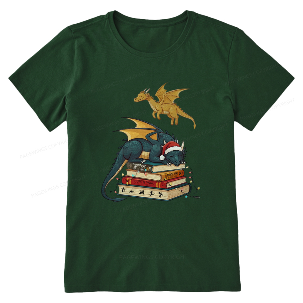 Pagewings Fourth Wing Dragons Christmas Unisex Classic T-shirt
