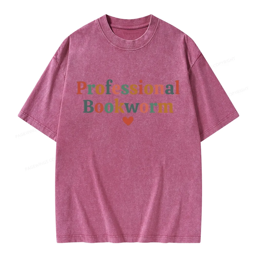 Pagewings Professional Bookworm Unisex Washed T-shirt