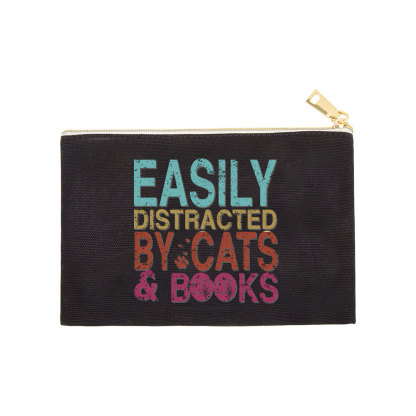 Pagewings Easily Distracted By Cats And Books Pouch